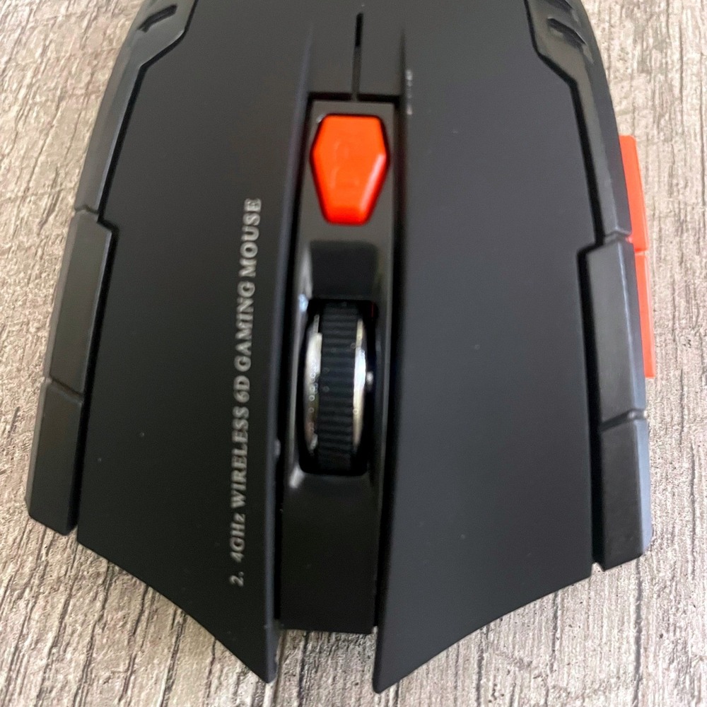 2.4GHz Wireless 6D Gaming Mouse Black Orange with USB Nano Receiver - Picture 6 of 8